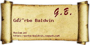 Görbe Baldvin névjegykártya